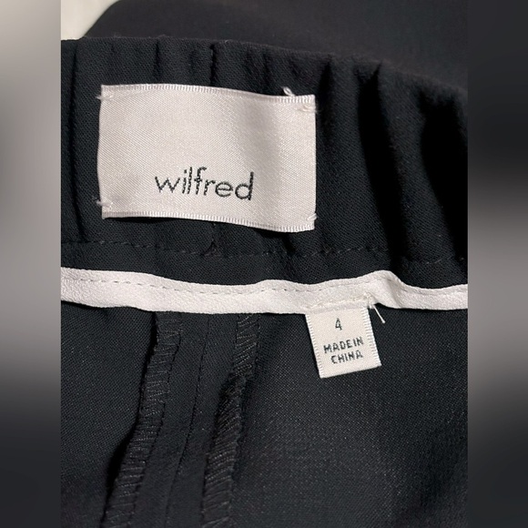 Aritzia Wilfred Crepe Side Tuxedo Stripe Pull On Pants Black Ankle Sz 4 Like New - Picture 6 of 8